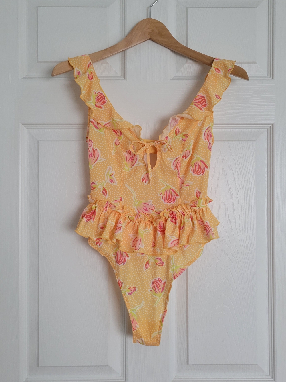 Mentionables x Karlie Rae Lang Yellow & Pink Floral Teddy Lingerie
